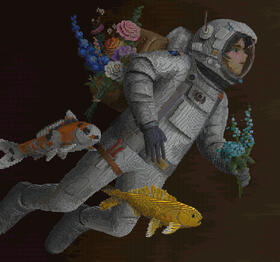 "Space Gardener" Created by using every (at the time) block in Minecraft in a single frame